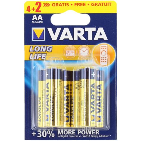 Varta batt longlife alcalina stilo blister 6 pezzi