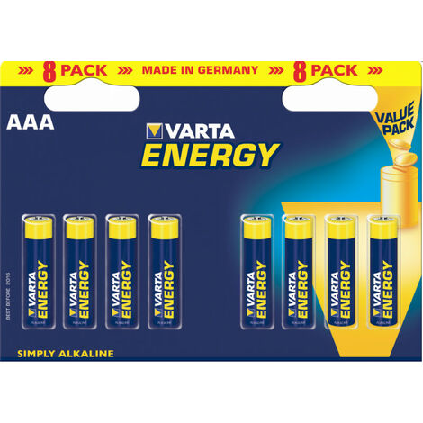 2x VARTA ENERGY AAA German Alkaline Batteries LR03 R3 1.5V