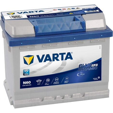 Varta – Batterie de démarrage 12V 60Ah – Intensité 640A – Technologie EFB – Compatible Start Stop – Dimensions 242x175x190mm