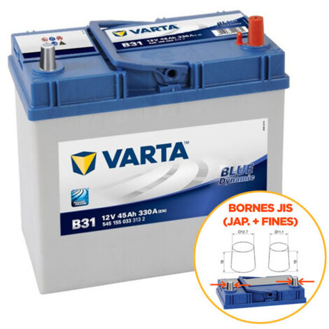 Varta – Batterie voiture 12V 45Ah 330A – Technologie Plomb Calcium – Compatible systèmes Start Stop – Dimensions 238x129x227mm