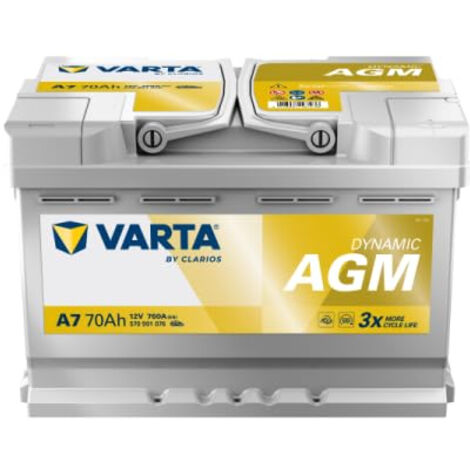 Varta – Batterie voiture 70Ah 12V – Démarrage rapide 760A – Technologie AGM – SKU 570901076
