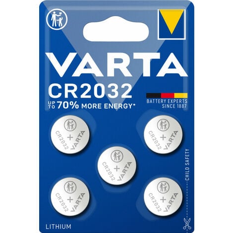 5 piles lithium bouton Varta CR2032
