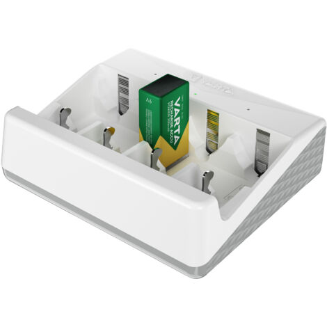 Varta – Chargeur de piles NiMH USB Type C – Charge 2 ou 4 piles AA, AAA, C, D ou 1 pile 9V en 4,5 heures – Protection contre courts-circuits