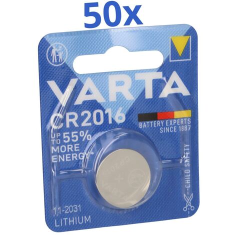 VARTA CR2016 Lithium-Knopfzelle 3V 50 Stück 1er Blister