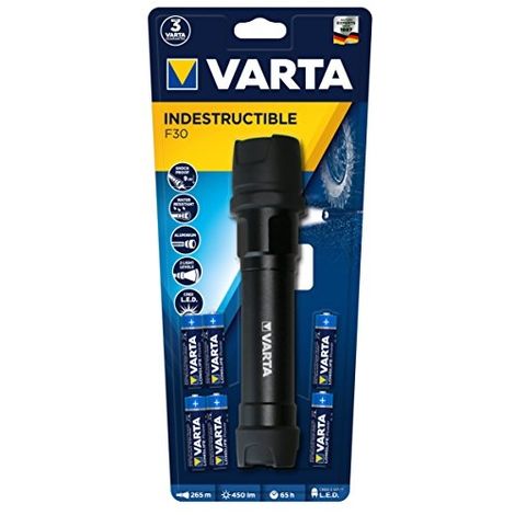 VARTA INDESTRUCTIBLE F30 LED TORCHE BATTERIEBETRIEBEN 450LM 65H 18704101421