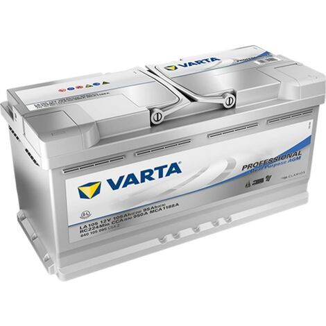 VARTA LA105 Professional AGM 840 105 095 Batteries Décharge Lente 105Ah