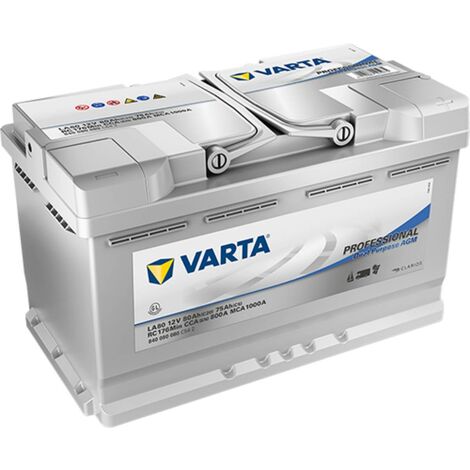 VARTA LA80 Professional AGM 840 080 080 Batteries Décharge Lente 80Ah