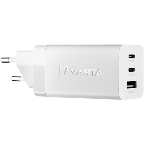 Varta Ladeadapter Schnellladegerät High Speed Charger GaN 65W Weiß