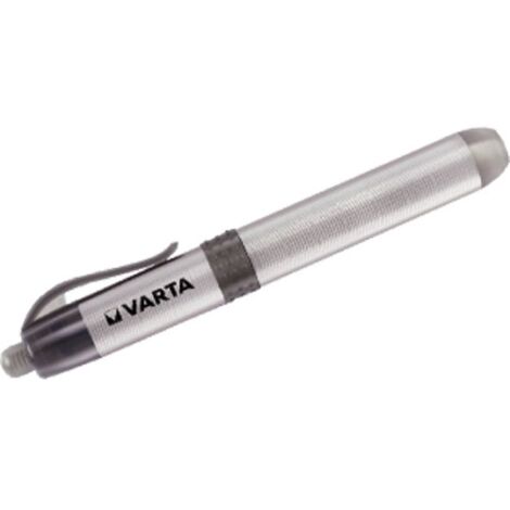 Varta – Lampe torche LED 11.7 cm – Aluminium argent – 3 lumens – Autonomie 15 heures – Portée 11 mètres – Clip de fixation inclus - C86230