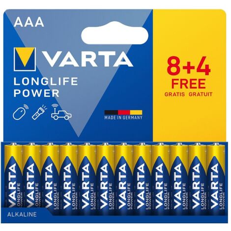 VARTA Longlife Power AAA Batterien 8+4 Stück