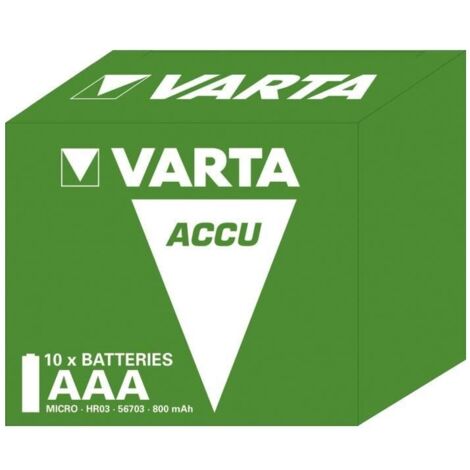 VARTA Pack de 10 batteries rechargeables Accus AAA 800 mAh 1,2V Ni-Mh