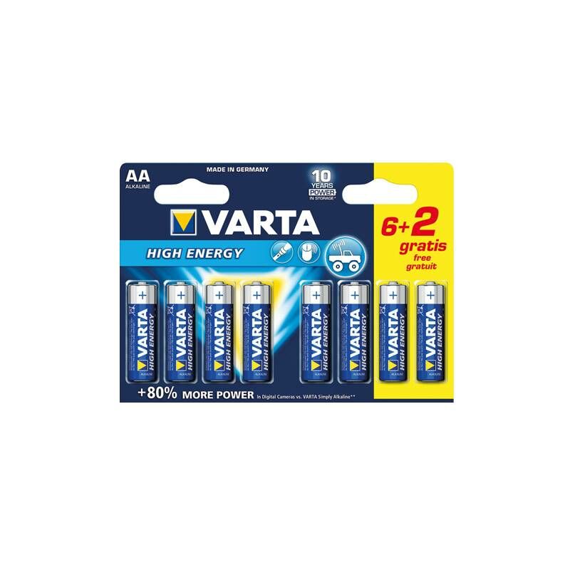 

Pila Alcalina Long Life LR06 AA BL.6+2 - Varta