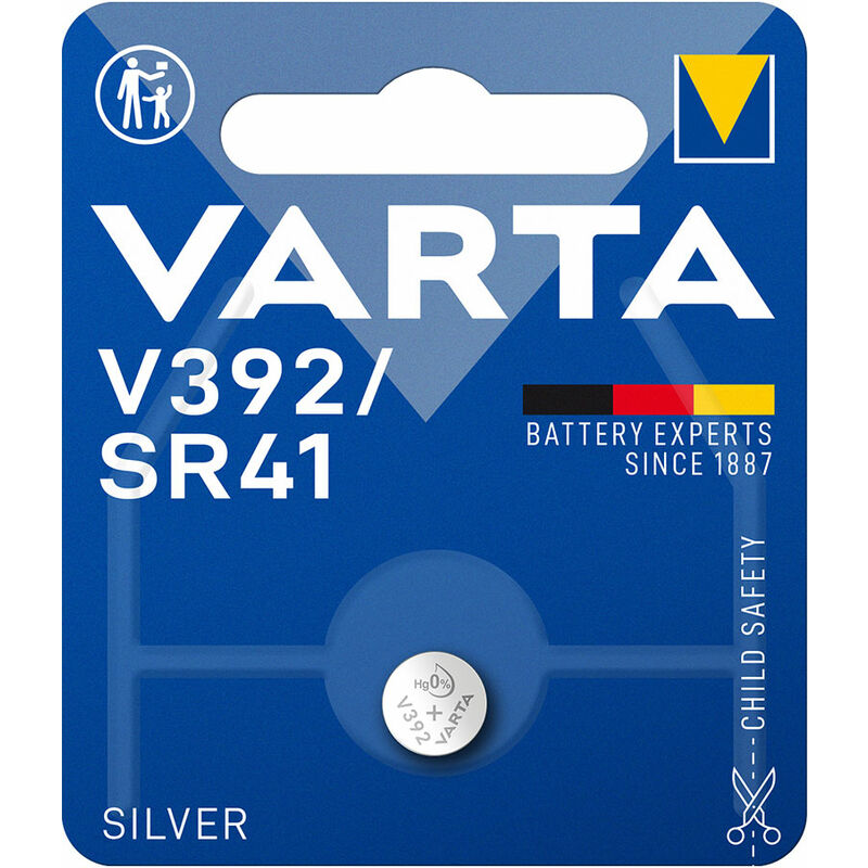 

Micro pila boton silver sr41 - v392 1,55v (blister 1 unid) ø7,9x3,6mm - Varta