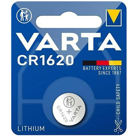 Varta – Pile bouton lithium CR1620 – 3V 68mAh – Compatible DL1620, ECR1620, BR1620 – Pour clés de voiture, télécommandes, appareils photo