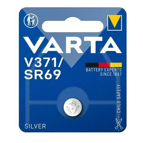 Varta – Pile bouton Oxyde d'argent V371 – Tension 1,55 V – Dimensions Ø9,5 x 2,05 mm – Longue durée pour montres et appareils électroniques