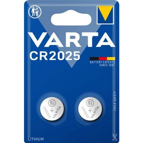 Varta Pile CR2025 à usage unique Lithium, 3 V 170 mAh, 2 pièces (06025 101 402)