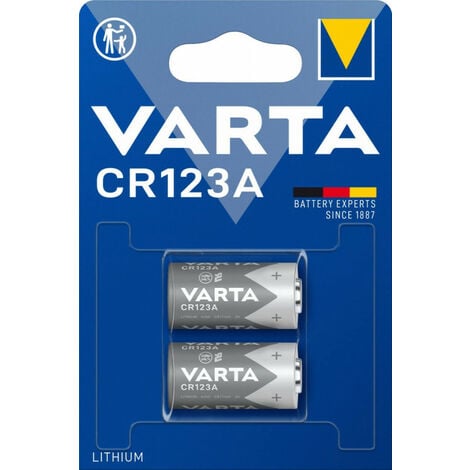 Varta Pile Cylindrique Lithium CR123A, 3 V, 2 pièces en blister (06205 301 402)