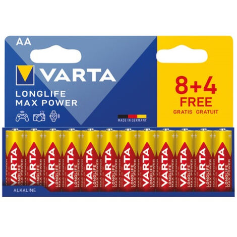 VARTA - Pile longlife Max Power AA/LR06 8 + 4 offertes