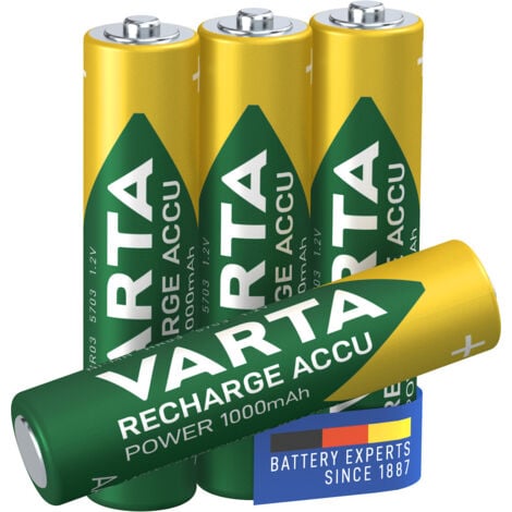 Varta RECH.AC.Power AAA1000mAh BLI4 Pile rechargeable LR3 (AAA) NiMH 1000 mAh 1.2 V 4 pc(s) S82575