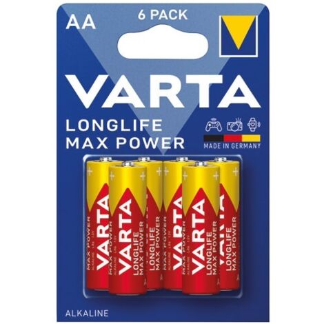 VARTA - Piles Longlife Maxi Power LR06 AA blister de 6