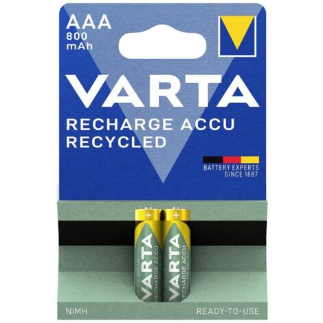 Varta RECH.AC.RECYC.AAA800mAh BLI2 Pile rechargeable LR3 (AAA) NiMH 800 mAh 1.2 V 2 pc(s) X013231
