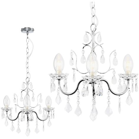 MINISUN Varuna Glass Droplet IP44 Rated Bathroom Chandelier Pendant Ceiling Light