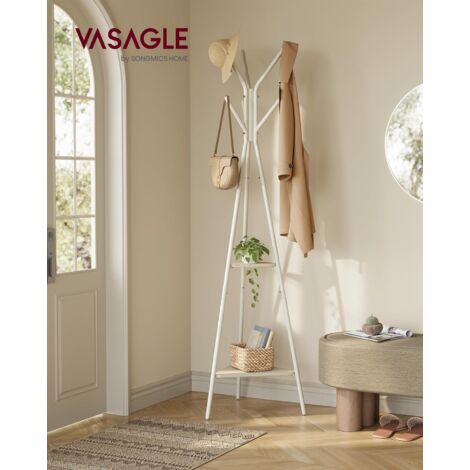 Appendiabiti Da Terra SONGMICS | Con 12 Ganci E Portaombrelli | Alto 175 Cm | Bianco Perla