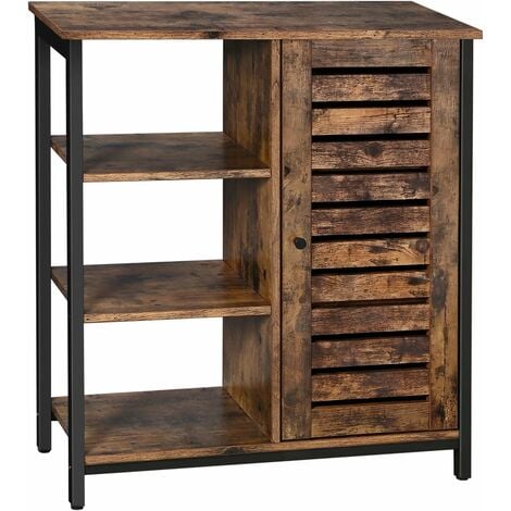 VASAGLE Armadietto in Stile Industriale, Mobiletto Autoportante, Credenza con 3 Ripiani e Armadio, Soggiorno, Camera da Letto, Corridoio, Cucina, 70 x 30 x 81 cm,Vintage da SONGMICS,