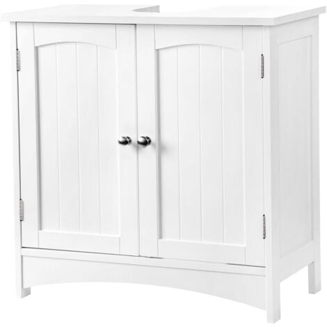 VASAGLE Armario de Baño, Armario del Lavabo, Mueble de Almacenaje, con 2 Puertas, 2 Compartimentos, Balda Ajustable en Altura, Resistente a la Humedad