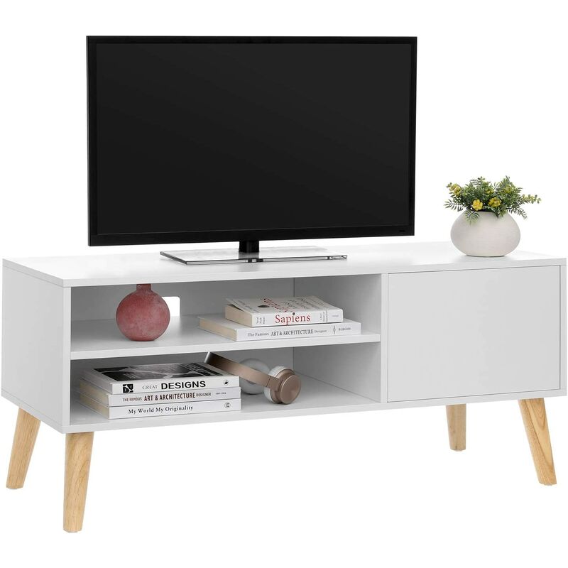 

VASAGLE Armario Rústico para TV, Mesa para TV, Aparador bajo, Estilo Moderno, para Salón, Sala de Juegos, Escritorio, Blanco por SONGMICS LTV09WT