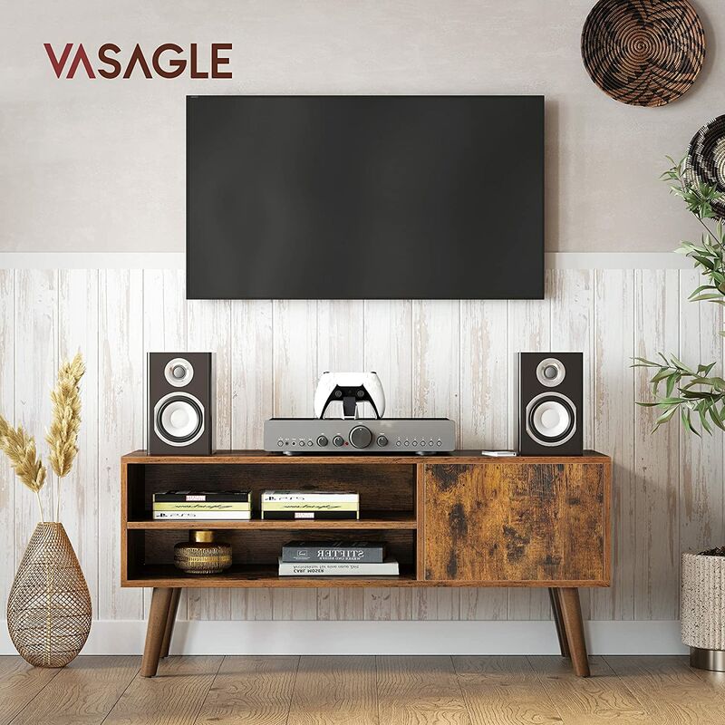

VASAGLE Armario Rústico para TV, Mesa para TV, Aparador bajo, Estilo Moderno, para Salón, Sala de Juegos, Escritorio, Marrón por SONGMICS LTV09BX