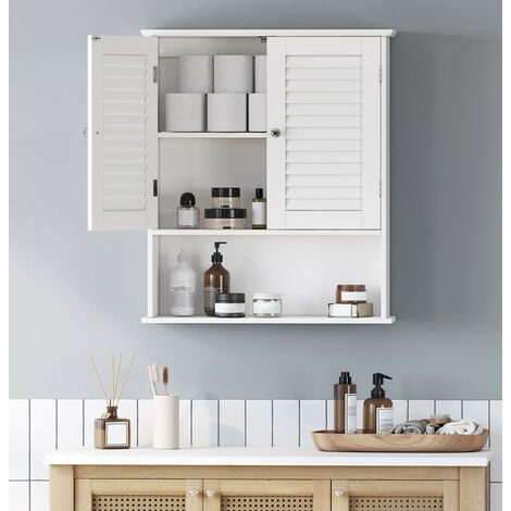 Zeller Chariot de cuisine, blanc/décor bambou, MDF | 376-3391