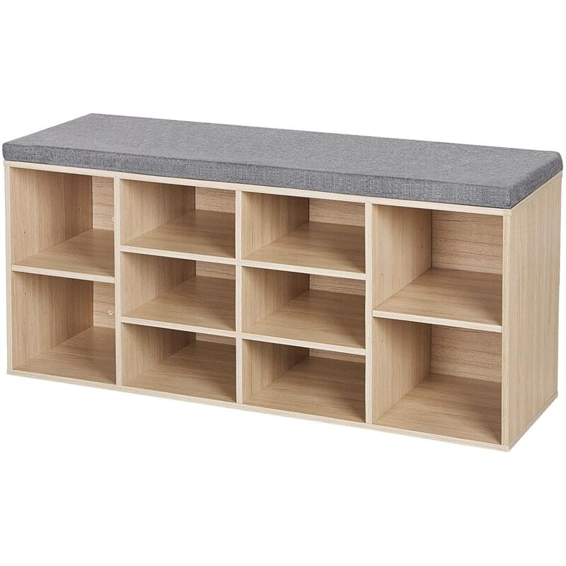 Bank für Schuhe SONGMICS BENCH 10 Paar Schuhe braun