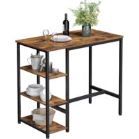 VASAGLE Bartisch, Küchentisch, Küchentresen, rechteckiger Stehtisch, stabiles Metallgestell, 100 x 40 x 90 cm, einfacher Aufbau, schmal, VASAGLE Bartisch, Küchentisch, Küchentresen, rechteckiger Stehtisch, stabiles Metallgestell, 100 x 40 x 90 cm, einfacher Aufbau, schmal,