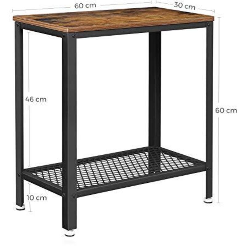 Vasagle Beistelltisch Nachttisch Einfach Zu Montieren Sofatisch Mit Gitterablage Couchtisch Im Industrie Design Stabil Platzsparend Wohnzimmer Schlafzimmer Vintage By Songmics Let31bx