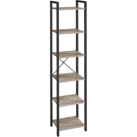 Vasagle – Bibliothèque 6 niveaux – Étagère ouverte en aggloméré et acier – Dimensions 40 x 30 x 187,5 cm – Capacité 50 kg – Pour bureau et salon