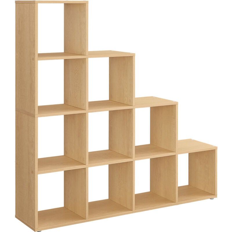 Bibliothèque à 10 Compartiments, Étagère avec Casiers Ouverts, Meuble de Rangement, pour Décorations, Cadres Photos, Salon, Chambre, Bureau, 29 x