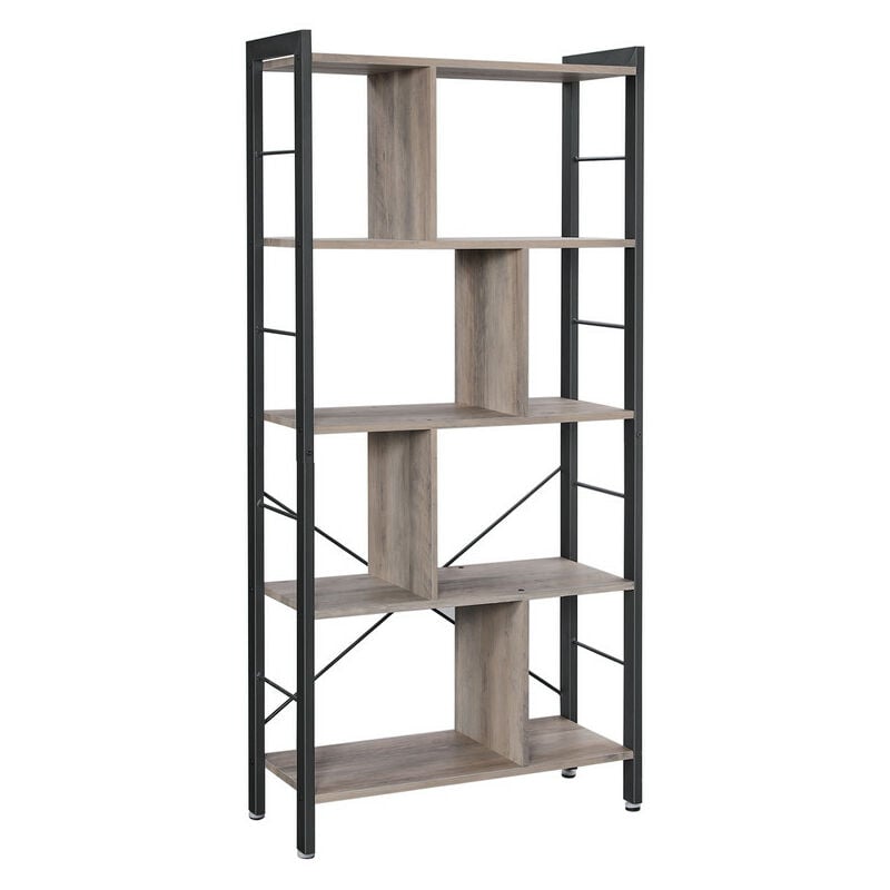 VASAGLE Bibliothèque, Étagère à 4 Niveaux, Meuble de Rangement, pour Salon, Bureau, Chambre d'enfant, Montage Facile, Style Industriel, Cadre en