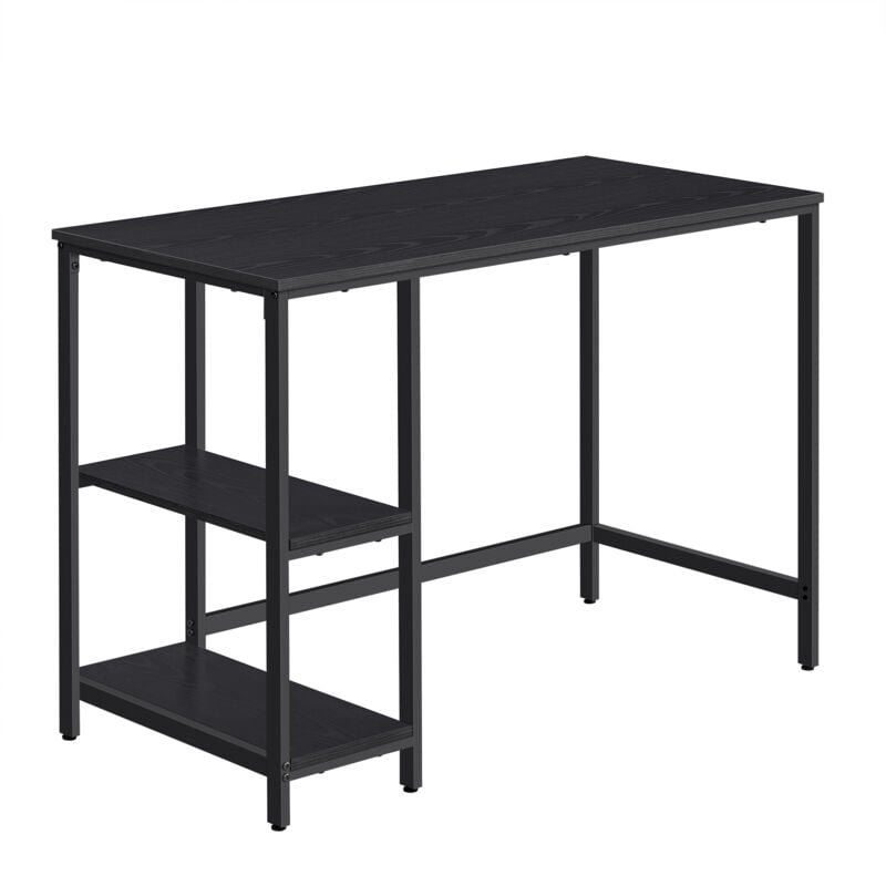 Vasagle - Bureau avec Rangement, Table d'Ordinateur, avec 2 Étagères Réversibles, Poste de Travail, pour Télétravail, Salon, Cadre en Acier, Style