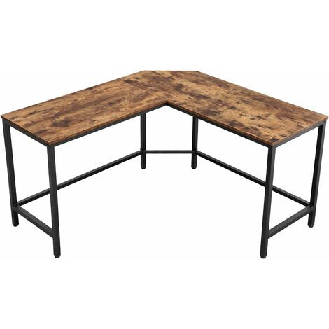 Vasagle Bureau Informatique Bureau D Angle Table D Etude En Forme De L Grande Table D Ordinateur Pour Maison Et Bureau Montage Facile 138 X 138 X 75 Cm Brun Rustique Par Songmics Lwd71x