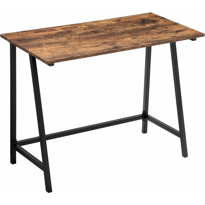 VASAGLE Bureau Informatique, Table d’étude de Style Industriel, Bureau Poste de Travail, Cadre en Acier,Montage Facile, Stable, Gain d’Espace, 100 x