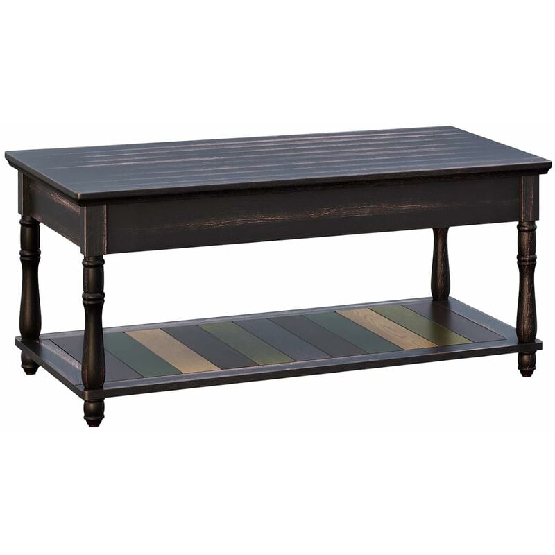 Vasagle Coffee Table With Turned Solid Wood Legs Tail Colorful Lower Shelf No Tool Embly For Living Room Office Study Vasagle Coffee Table With Turned Solid Wood Legs Tail Colorful Lower Shelf No Tool Embly For Living Room Office Study
