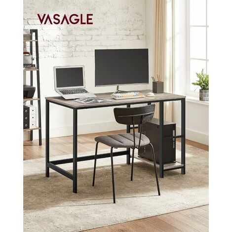 Giantex Home Office Desks, Computer Desk with Storage Shelves, Writing Desk  for Student and woker, Writing Study, Industry Modern Table for Bedroom