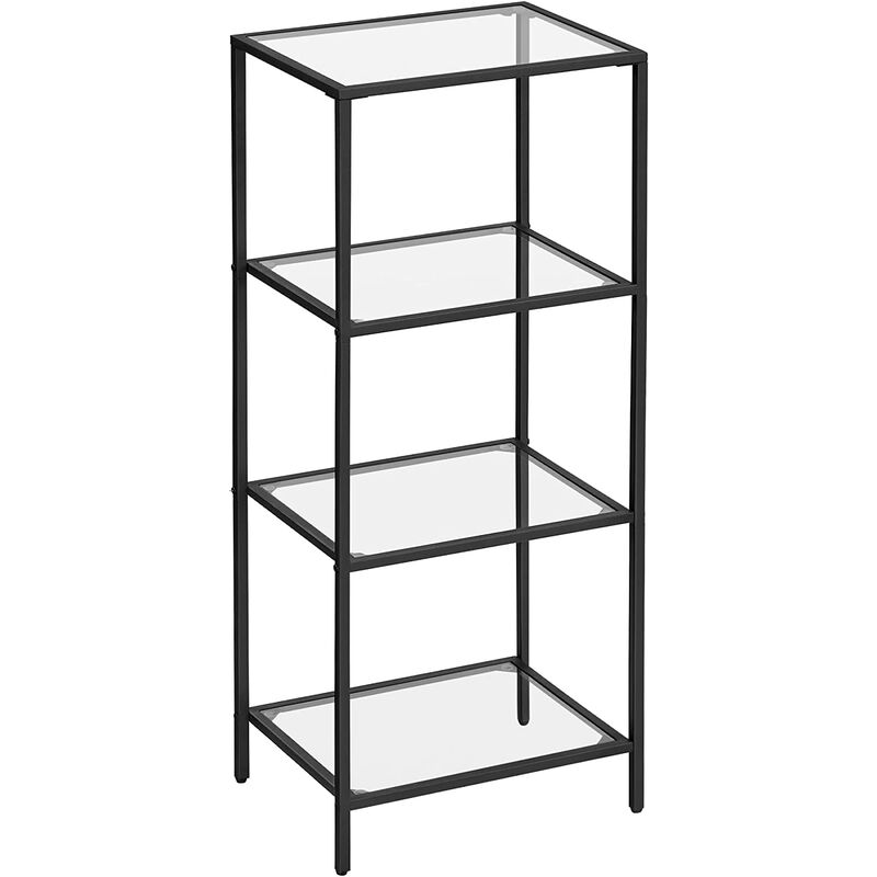 

VASAGLE Estantería de Almacenamiento del Baño, Estantería de Almacenaje de Vidrio Templado, 4 Niveles, Fácil de Montar, para Salón, Dormitorio,
