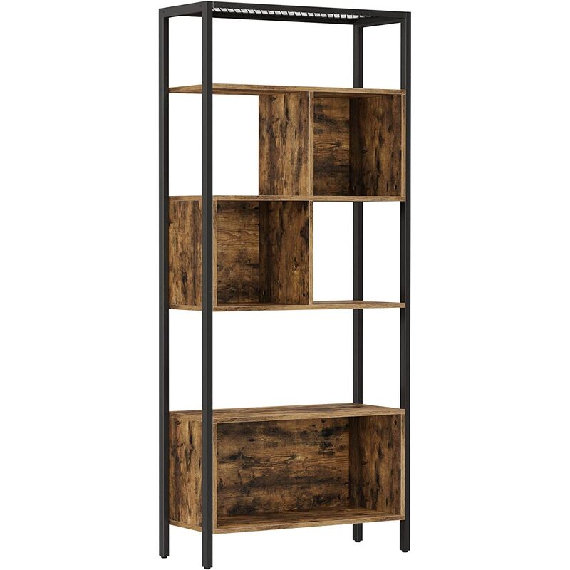 

Songmics - VASAGLE Estantería de Almacenamiento, Librería con Marco de Acero, para Decoraciones, Cuadros Enmarcados, Sala de Estar, Oficina en Casa,