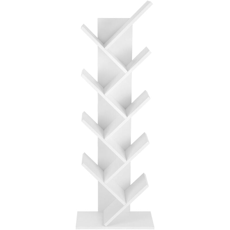 Songmics - vasagle Étagère à 8 Niveaux pour Livres en Forme Arbre Bibliothèque en Bois pour Salon, Bureau, Blanc par LBC11WTV1
