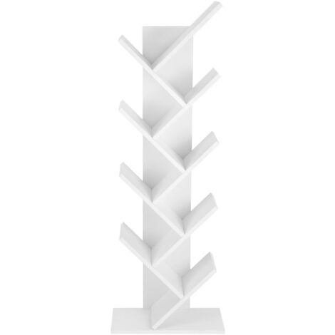 Vasagle – Étagère bibliothèque en bois blanc 8 niveaux – Dimensions 50x25x141,5 cm – Capacité 10 kg par niveau – LBC11WTV1