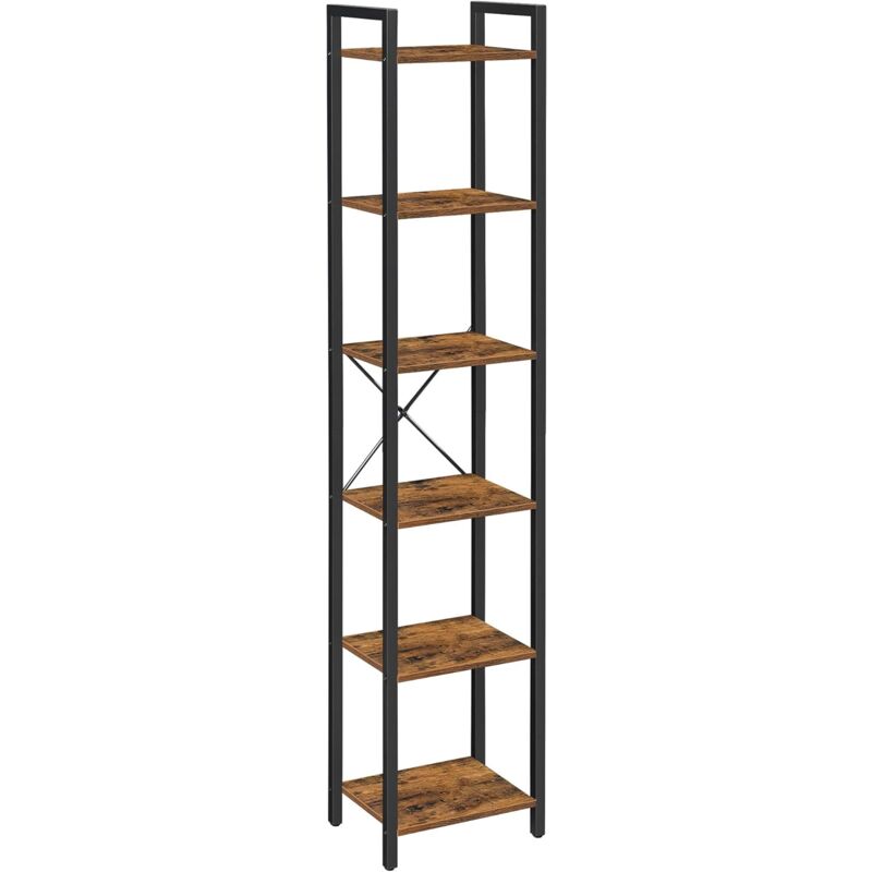 

Songmics - VASAGLE Librería de 6 Niveles, Estantería para Libros, Estantería de Pie, para CDs y DVDs, para Oficina, Salón, Dormitorio, Cocina, 40 x