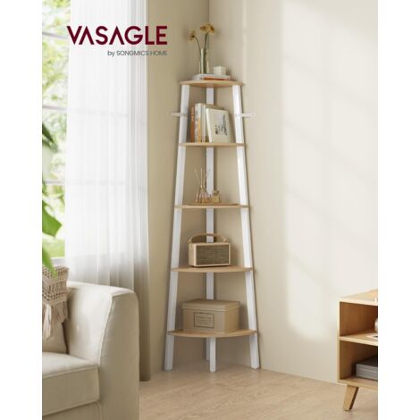 Scaffale Angolare VASAGLE 5 Ripiani - Design Industriale Rustico, Per Soggiorno, Cucina, Bagno, Facile Montaggio