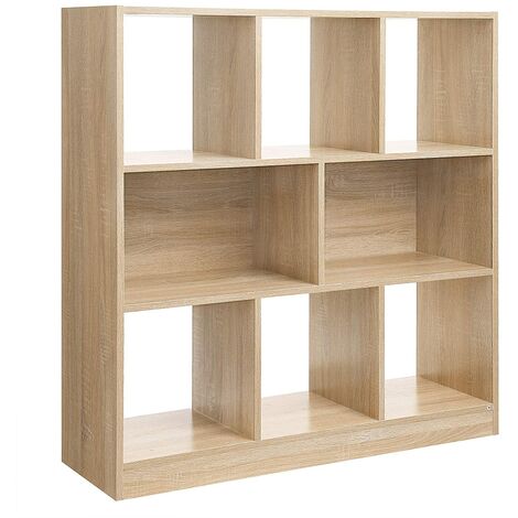 Librería de madera con cubos abiertos y estantes - 86 x 28 x 94,5 cm - marrón rústico